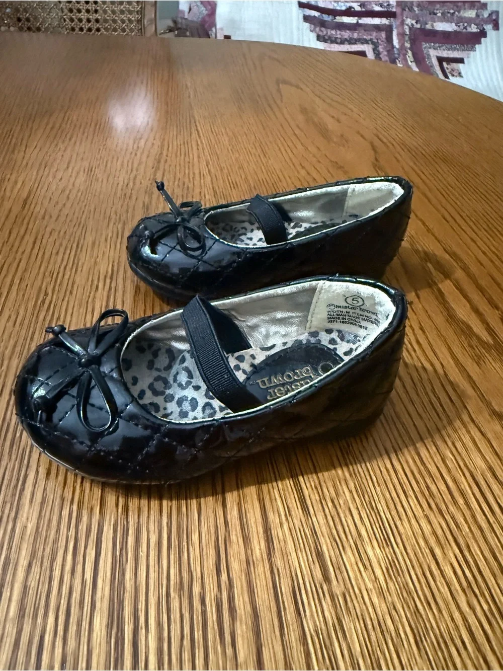 Buster Brown Black Quilted Mary Jane Flats